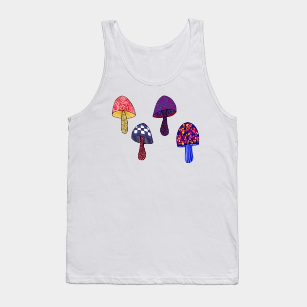 Mushrooms in Wonderland 4 Tank Top by Orchid's Art